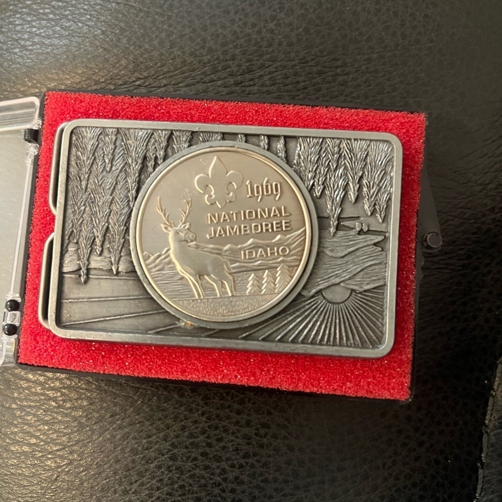 Vintage 1969 Boy Scouts Of America National Jamboree Coin belt buckle